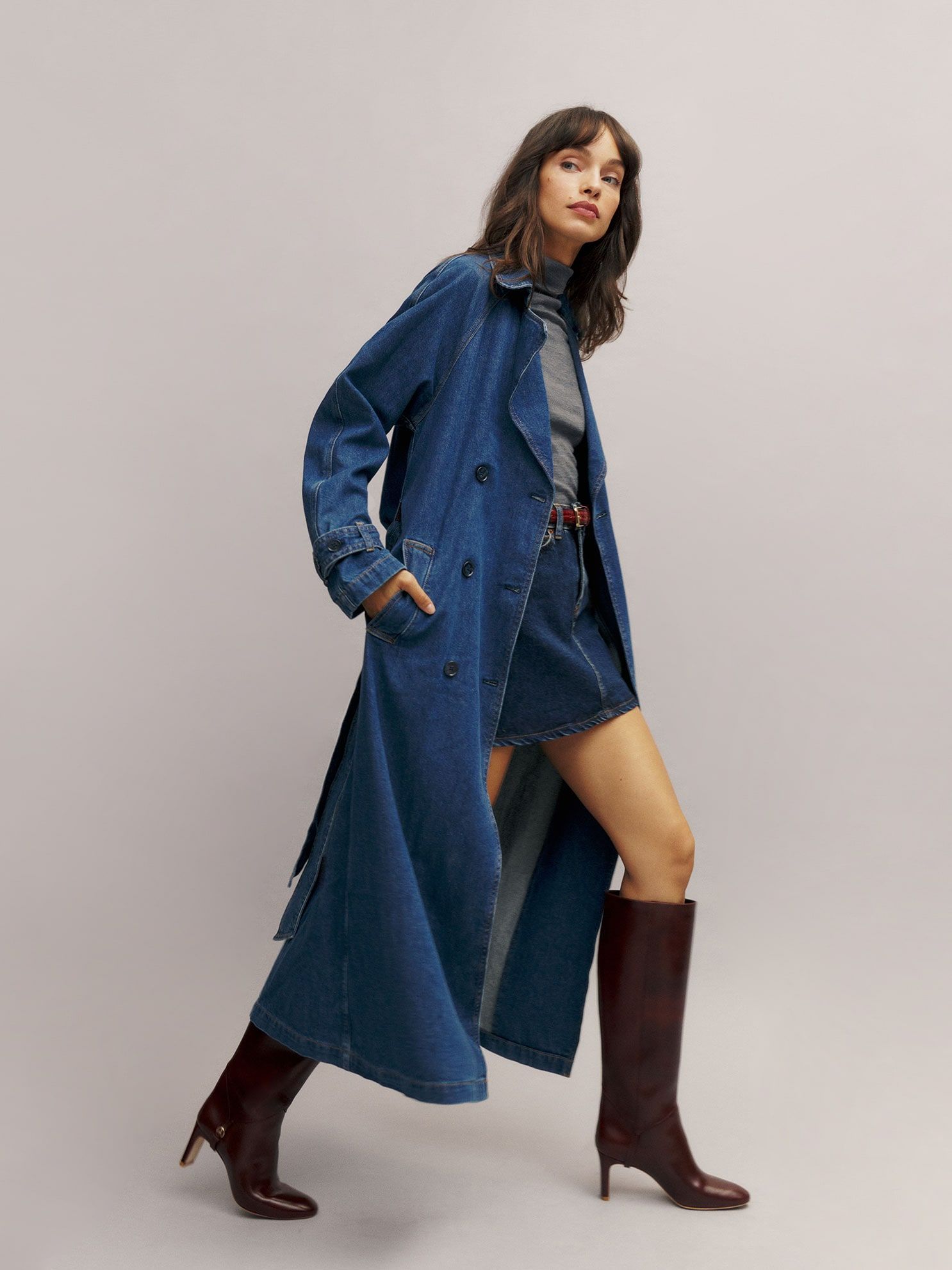 Hayes Denim Trench Coat | Reformation (US & AU)