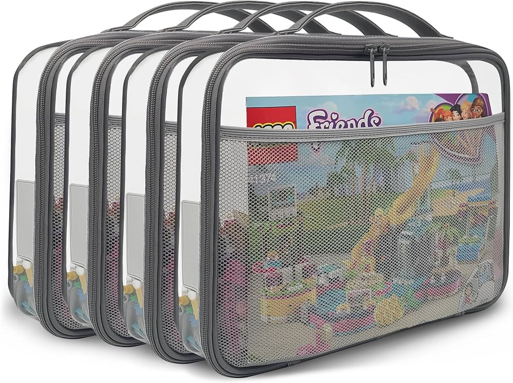 holay 4 Packs PVC Zippered Blocks Set, Toy, Clay, Board game Storage Organizer Case (Name Tag, Ma... | Amazon (US)