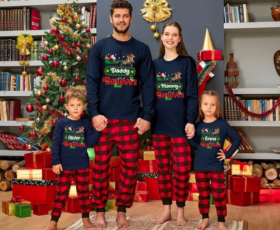 Matching Family Believes Christmas Long Sleeve Custom Family - Etsy | Etsy (US)