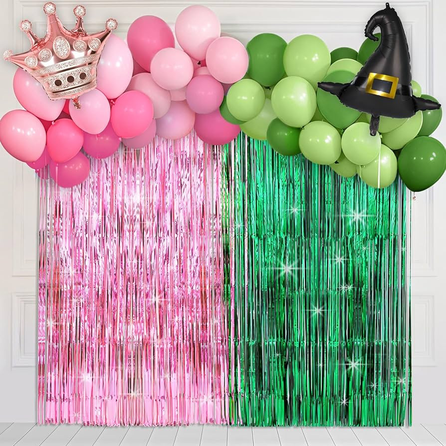 Witch Themed Party Decorations Halloween Pink and Green Streamers Backdrop Balloons Kit Princess ... | Amazon (US)