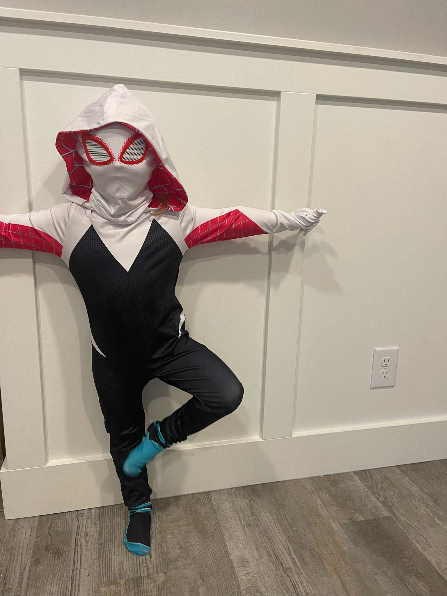 Spider-Man but make it girly 💗 Ghost spider! Eloise is obsessed with This costume! 

Ellie is a 4t and the xs fits perfectly  

#LTKSeasonal #LTKkids #LTKHalloween