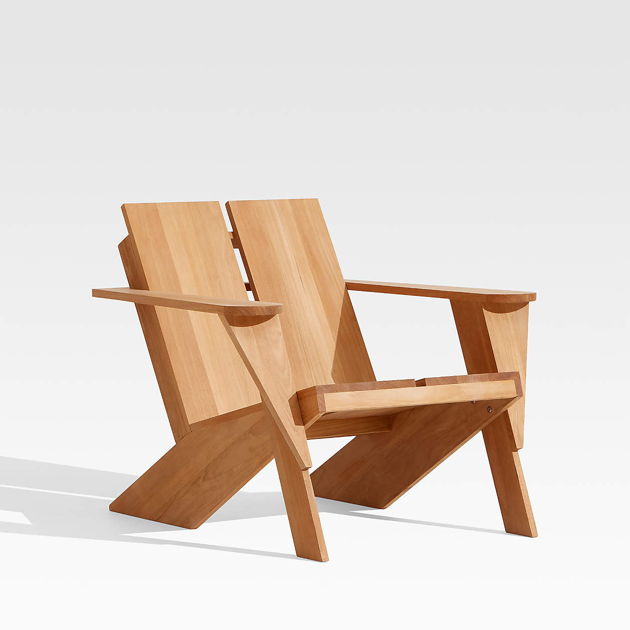 Paso Natural Teak Wood Outdoor Adirondack Chair + Reviews | Crate & Barrel | Crate & Barrel