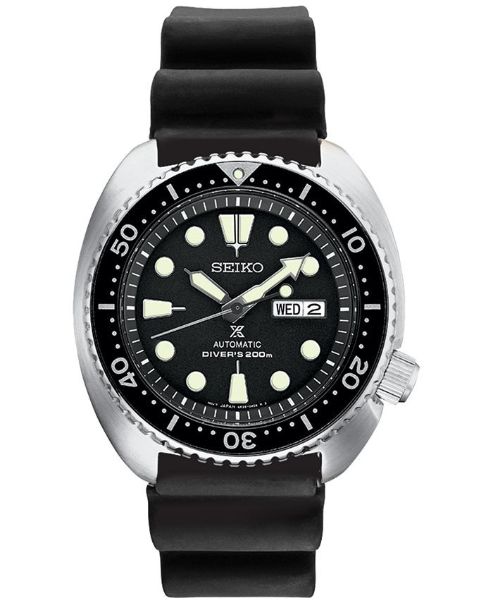 Seiko Men's Automatic Prospex Diver Black Silicone Strap Watch 45mm & Reviews - Macy's | Macys (US)