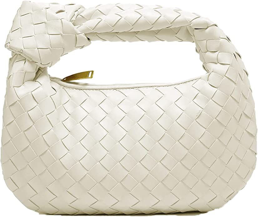 Amazon.com: Women Soft PU Leather Woven Handbag Summer Handmade Hobo Shoulder Bag Woven Clutch Ba... | Amazon (US)