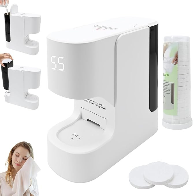 Hot Face Towel Warmer with Voice Alert - 5-Second Fast Heating & Automatic Dispenser, Constant 55... | Amazon (US)