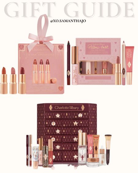 Beauty gift sets
Gift guides // make up lovers gift guide // pillow talk // neutral lip // long lasting lip liners // the perfect pink nude lip // make up must have // make up gift sets // holiday gift sets // gift guides for her // Charlotte tilbury // 

#LTKfindsunder100 #LTKbeauty #LTKGiftGuide