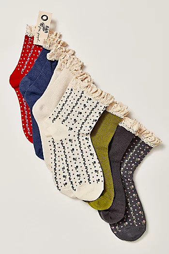Rosebud Waffle Knit Ankle Socks | Free People (Global - UK&FR Excluded)