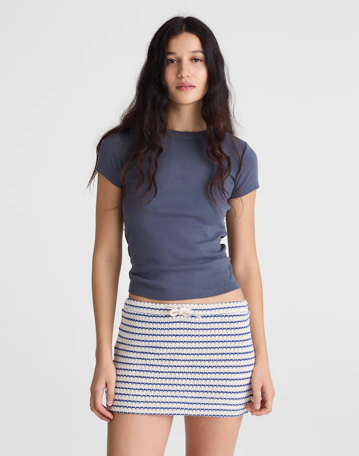 Textured-Knit Drawstring Mini Skirt | Madewell