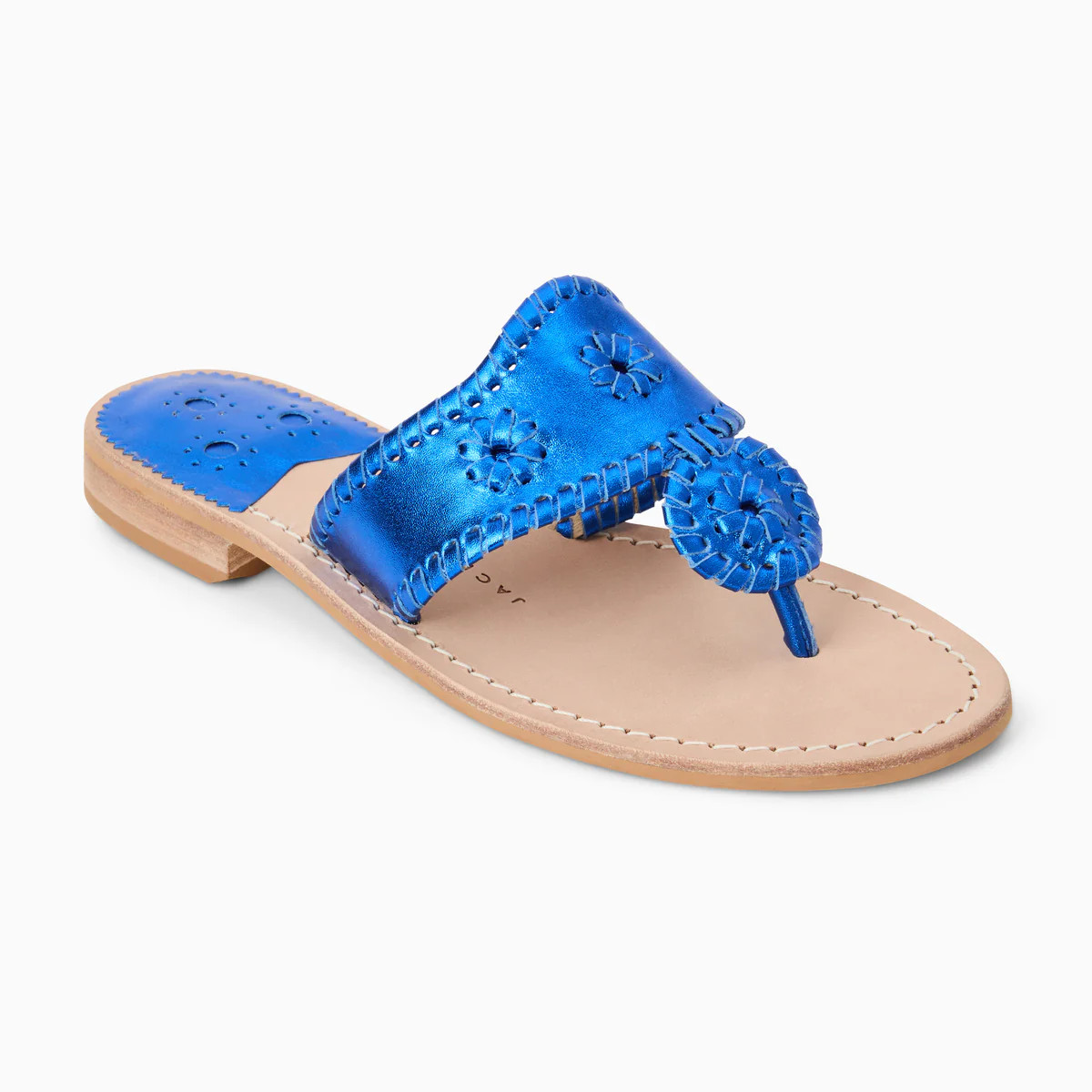Jack Rogers Jacks Sandal | Metallic Nappa Leather | Deep Sapphire | Jack Rogers