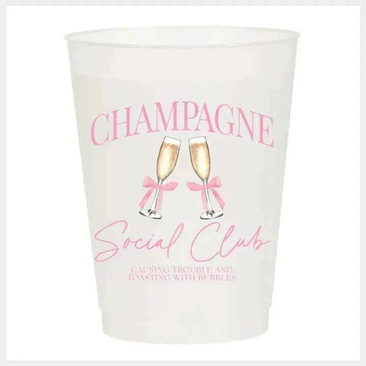 Champagne Social Club Frosted Cups | Sorelle Gifts
