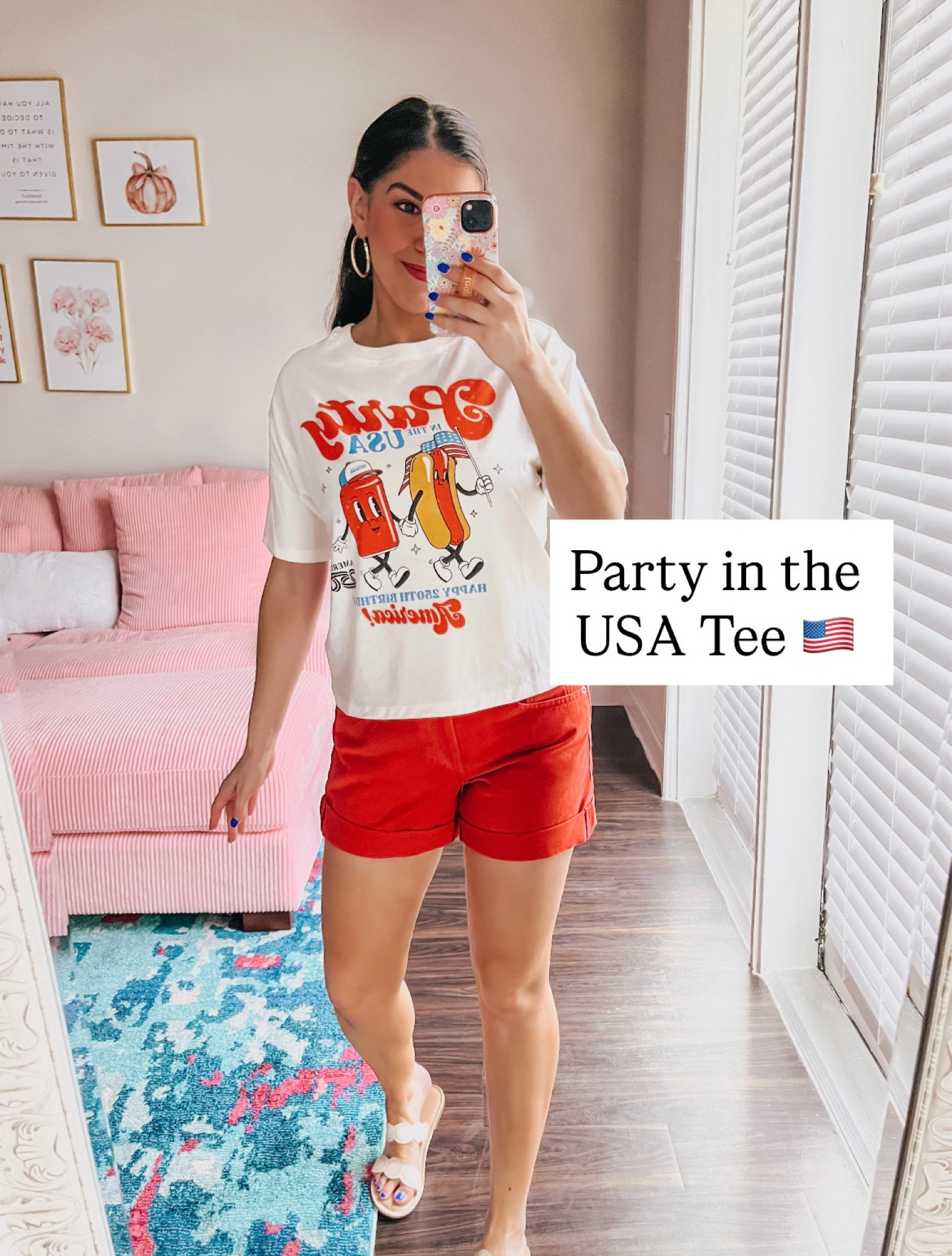 Party in the USA 🇺🇸 Tee that says Party in the USA is perfect for summer holidays coming up. Paired with super comfy red rust colored shorts and comfy sandals all from Target Style 🎯




#LTKTravel #LTKSeasonal #LTKootd