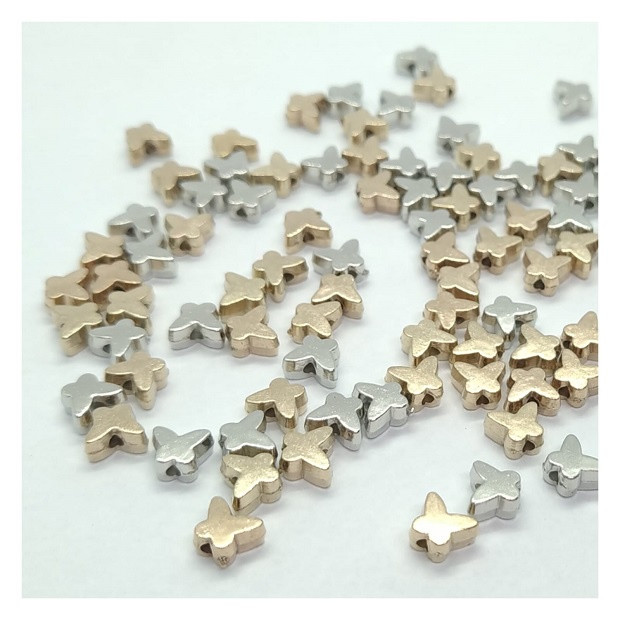 Entremeio Borboleta 6x6mm 20 Unidades Dourado Níquel Miçanga Passante Bijuteria Infantil | Shopee (BR)