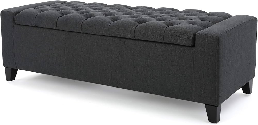 Christopher Knight Home Hikaru Fabric Storage Ottoman, Dark Grey Dimensions: 20.50”D x 51.00”... | Amazon (US)