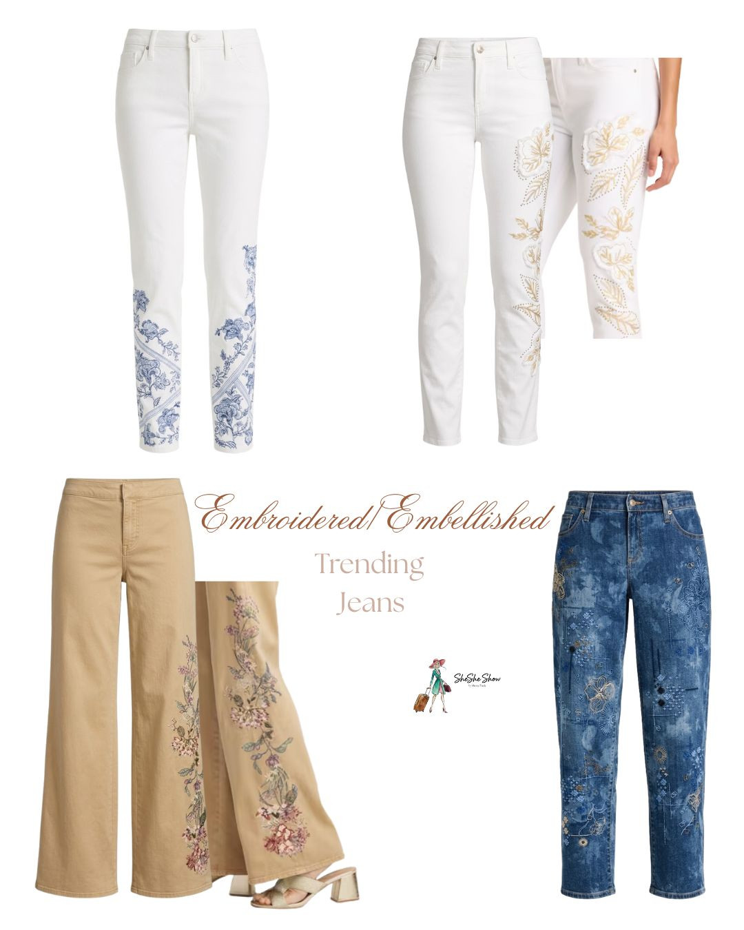  

Vintage romance embellished jeans with chunky rhinestone details, perfect for dressing up or dressing down.

 intricate embroidery jeans along the leg line. Pair with a flowing silk top for a lunch date with friends.


 

#LTKootd #LTKgrwm #LTKOver40