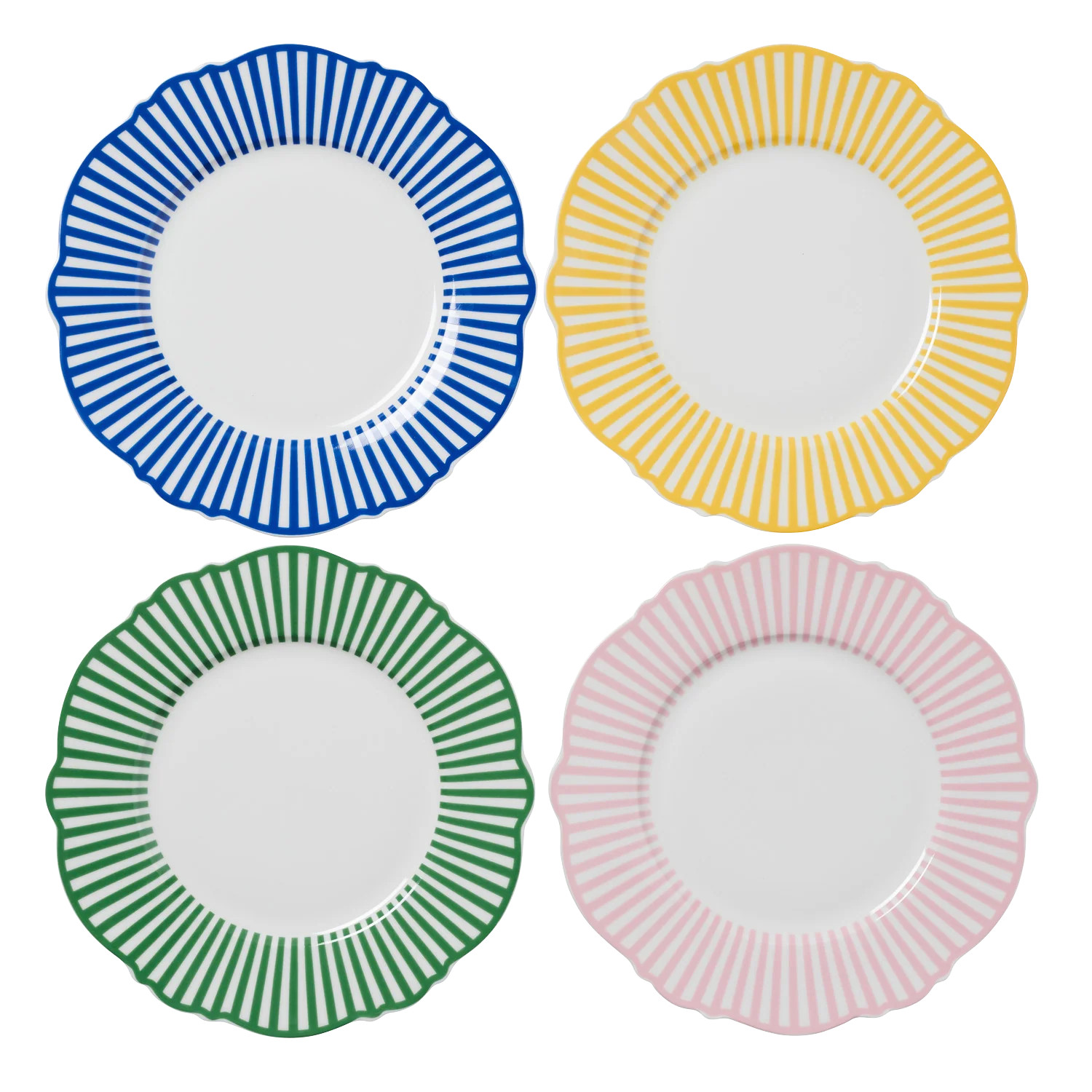 Multicolour Wave Side plate - Set of 4 | In The Roundhouse