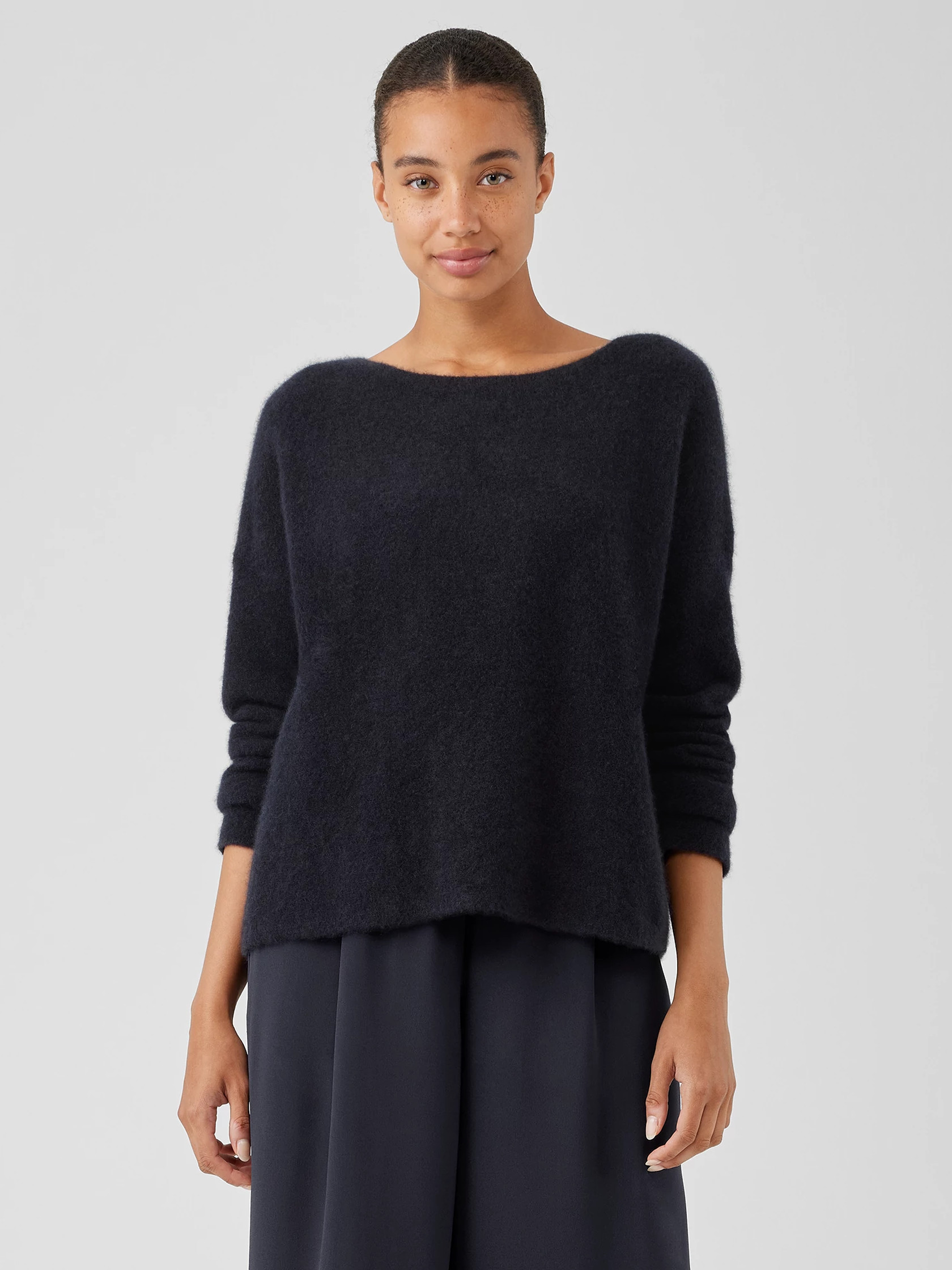 Cashmere Silk Bliss Boatneck Top | Eileen Fisher