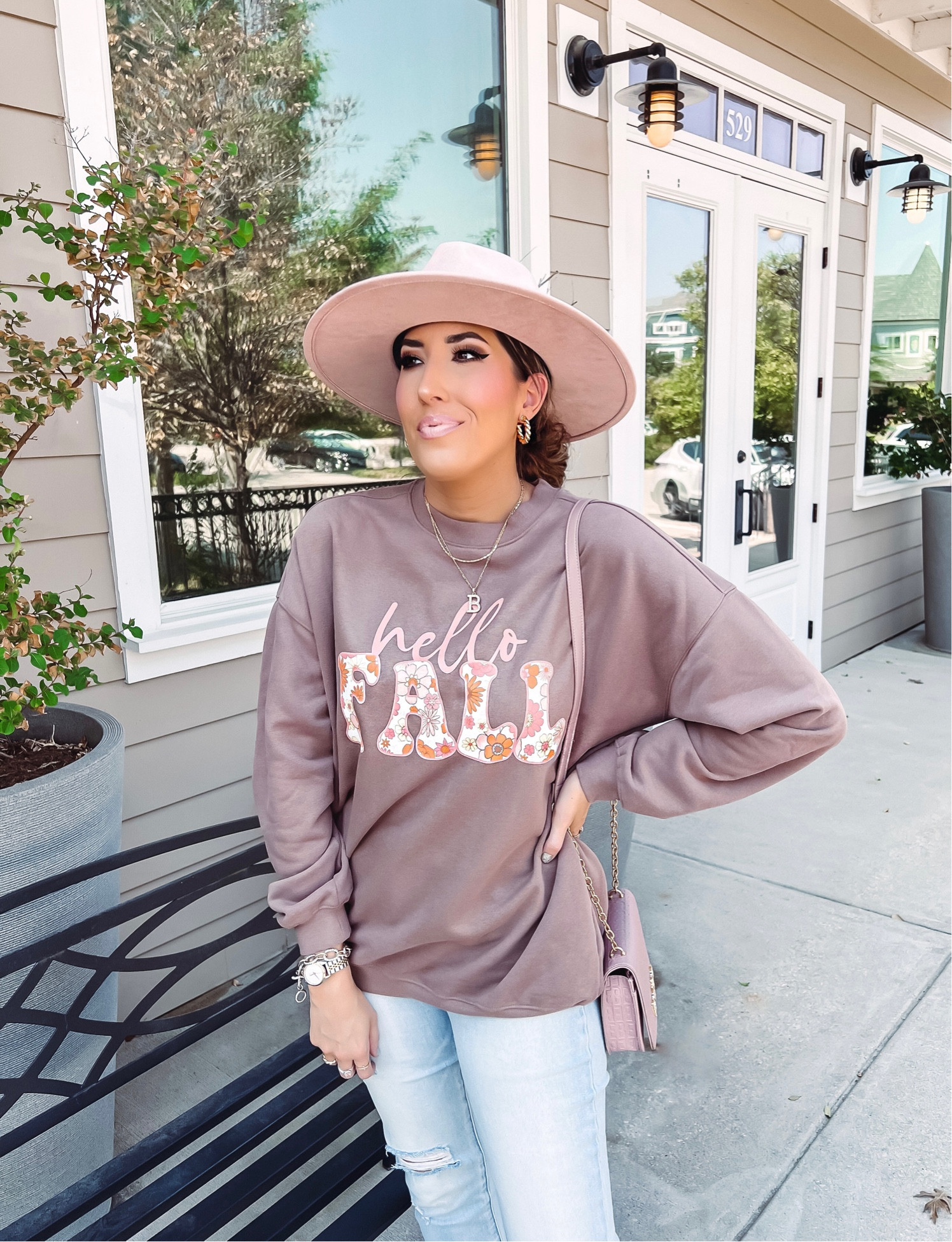 Pink Lily 30% off Hello Fall Graphic sweatshirt. I love mine, it’s oversized and I’m wearing a small. 

#LTKHoliday #LTKSeasonal #LTKSale