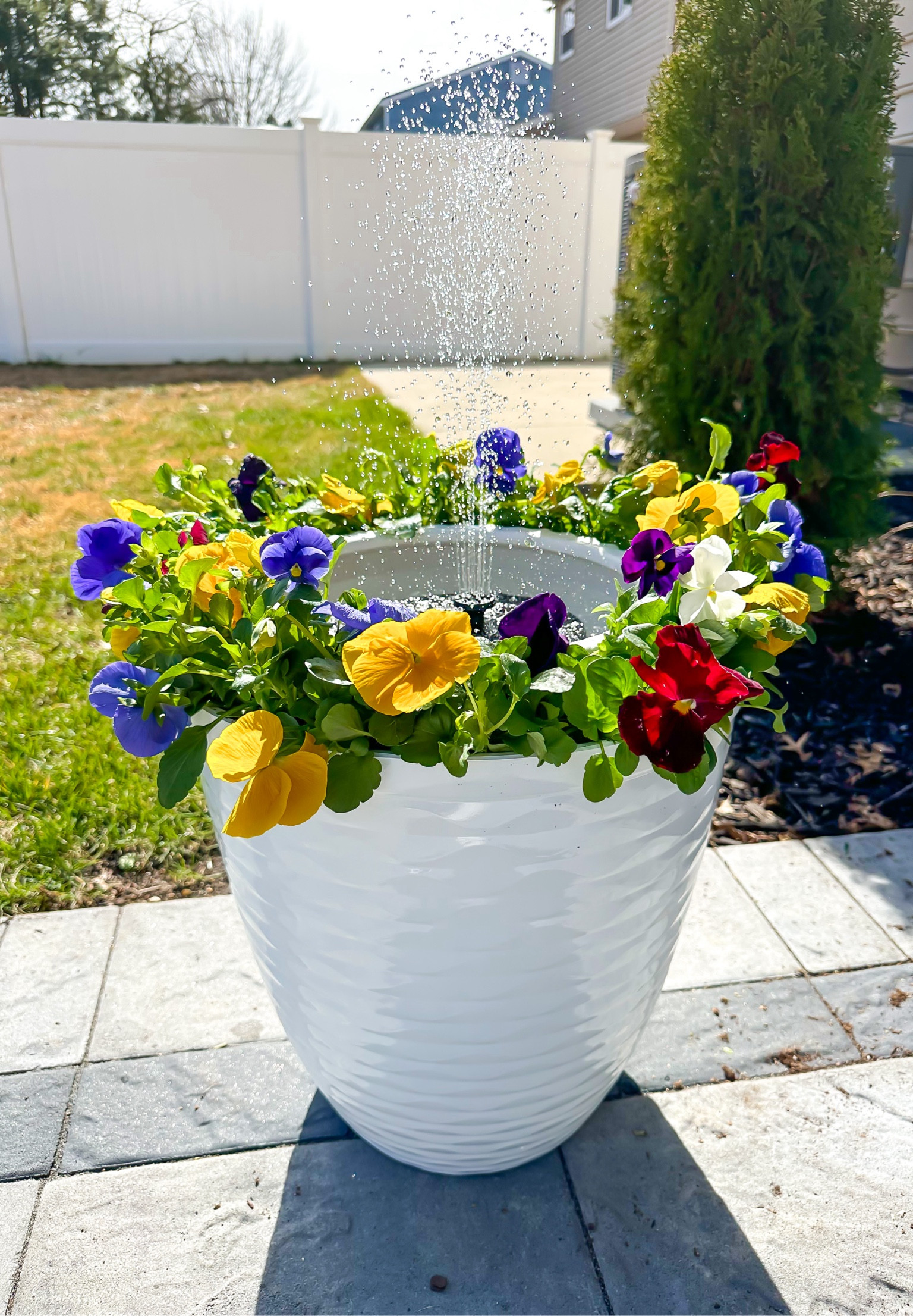 DIY fountain project 🌸 Perfect for your outdoor space! I used the 16 inch planter on the bottom and the 12 inch planter for the inside holding the water. I also trimmed the tubes sticking out of the solar powered fountain just a little to fit better :) 

#LTKSpringSale #LTKSeasonal #LTKhome