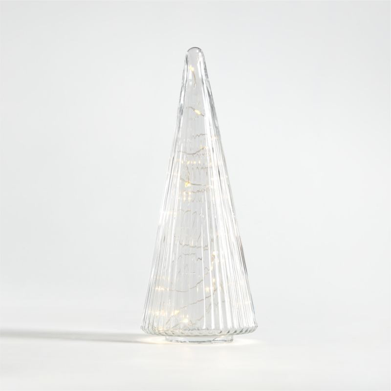 Medium Ribbed Clear Glass Christmas Tree 13.5" + Reviews | Crate & Barrel | Crate & Barrel