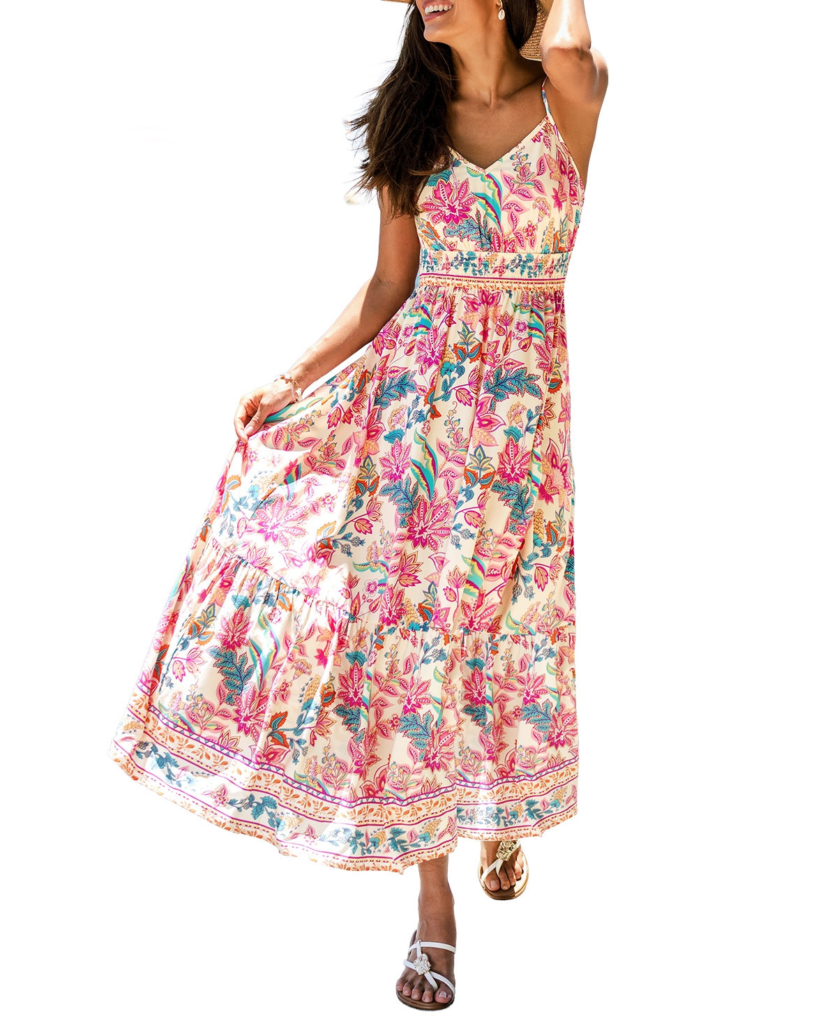 Cupshe Women's Cherubim Paisley Maxi Beach Dress - Pink | Macy's