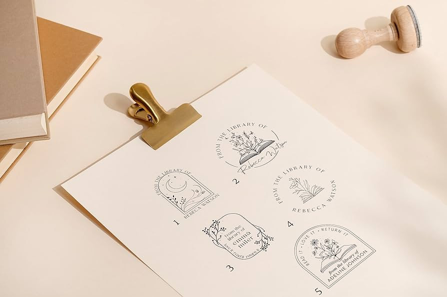 Stamp By Me - Book Embosser Personalized | Floral Book Stamp Personalized | Custom Library Stamp ... | Amazon (US)