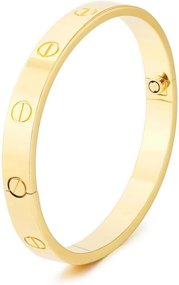Love Bracelet for Women 18K Gold Plated Stainless Steel Gold Bracelet Best Gifts for Women | Amazon (US)