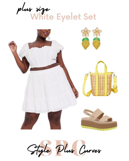 Cute plus size white matching set I found at Target, styled for a bright summer day! 

#LTKSeasonal #LTKPlusSize #LTKFindsUnder50