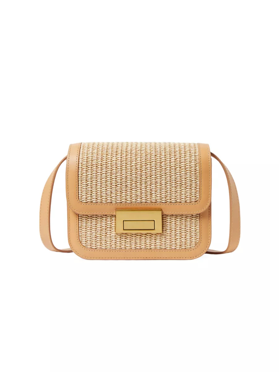 Desi Raffia & Leather Crossbody Bag | Saks Fifth Avenue
