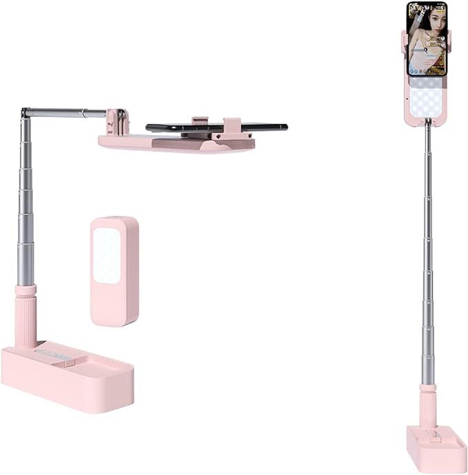 Wireless Phone Selfie Stand for Recording, Rechargebale LED Light Stand and Remote, Retractable 5... | Amazon (US)
