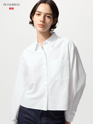 Oxford Boxy Cropped Shirt White 2XS UNIQLO US | UNIQLO (US)