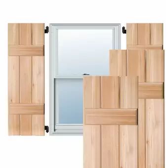Exterior 3 Real Wood Pine Board-N-Batten Shutter | Wayfair North America
