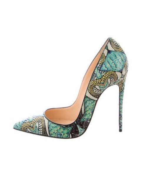Christian Louboutin So Kate Python Inferno 120 Pumps Turquoise | The RealReal