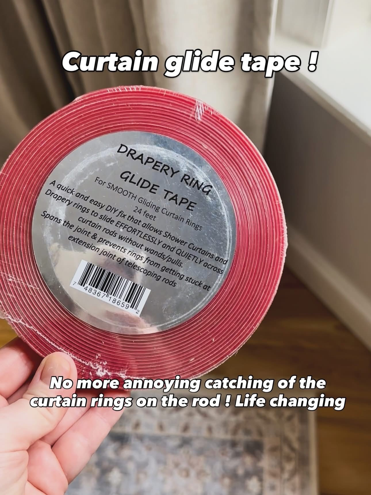 This curtain ring glide tape is a must for making curtains glide with ease ! Such a game changer 



#LTKStyleTip #LTKFindsUnder50 #LTKHome