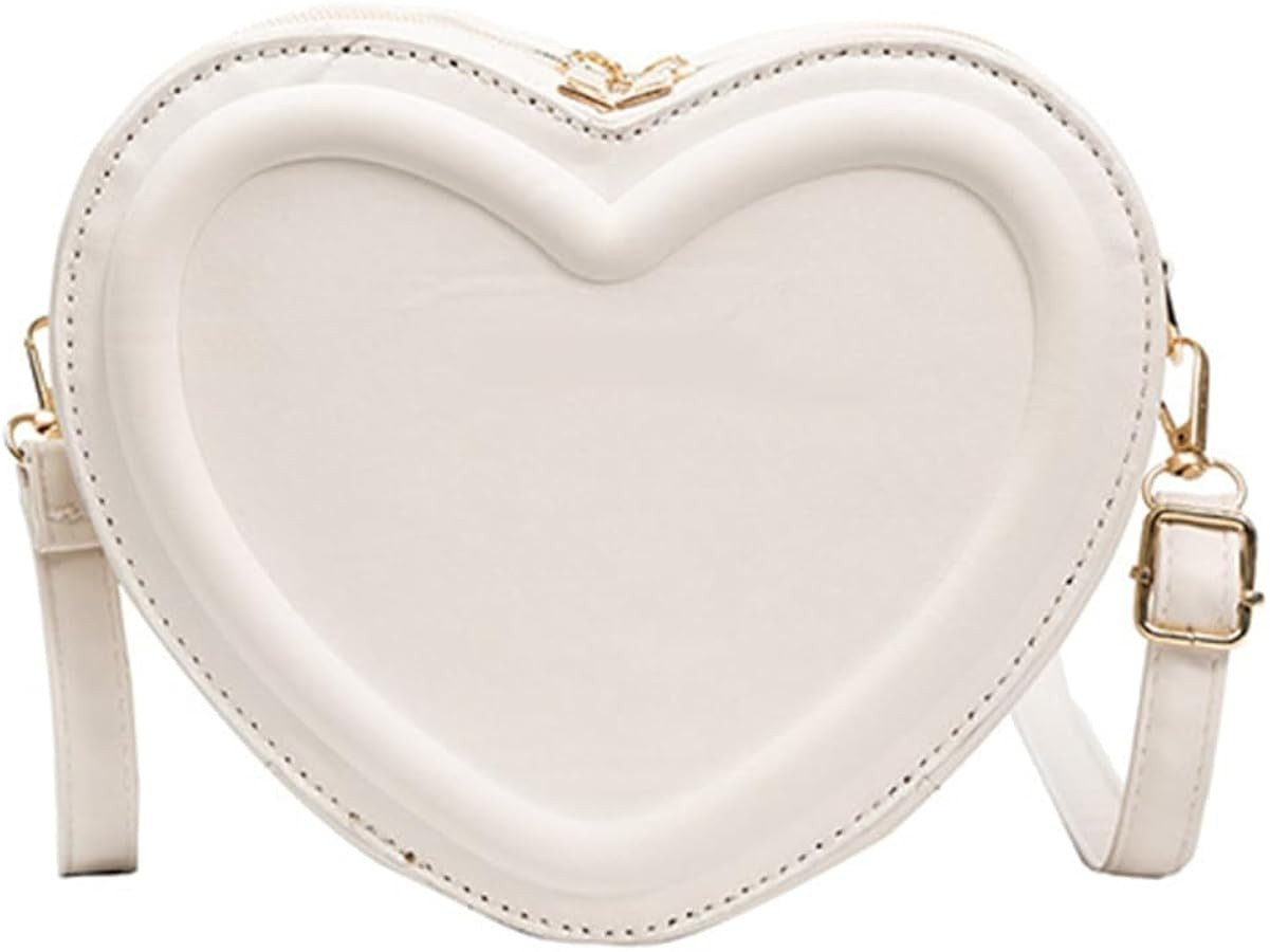 Women PU Leather Messenger Bag Cute Change Purse Fashion Shoulder Bag Small Handbag Heart Shape C... | Amazon (US)