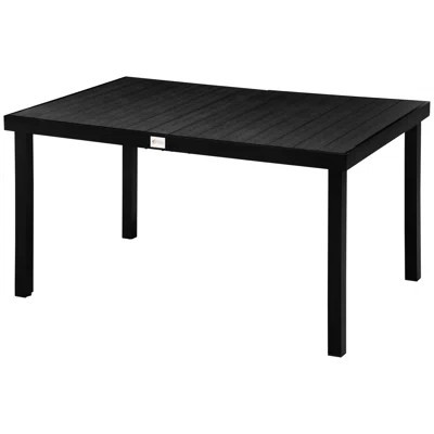 6 Outdoor Dining Table By , Rectangular Form, Aluminum Legs, Black Waterproof For Garden Joy Patio 6, Black, Fascinating Outlook | Wayfair North America