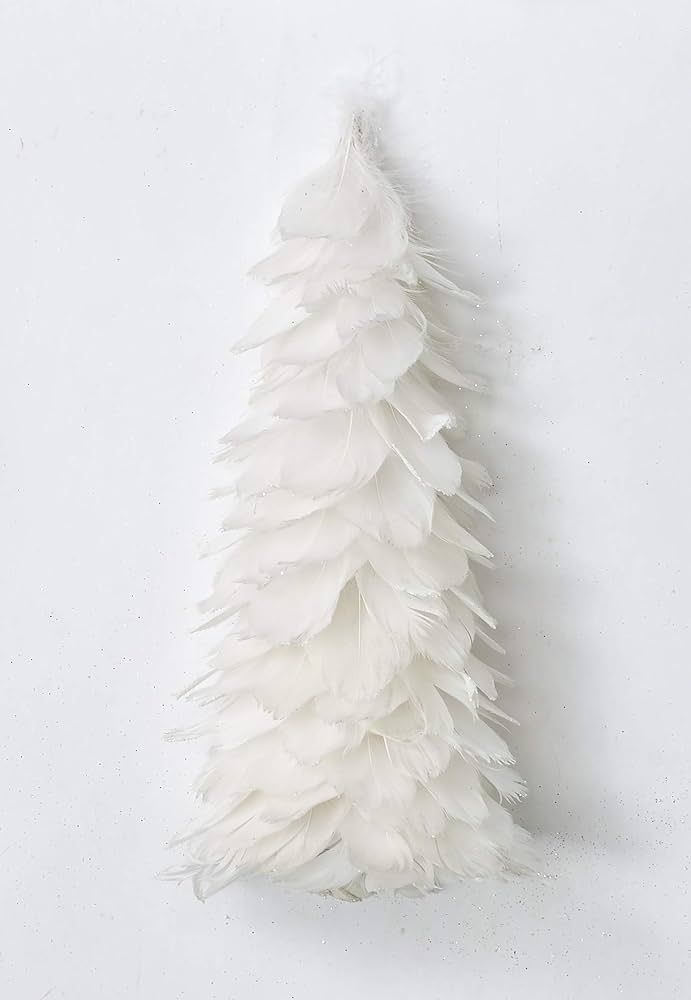 Worth Imports 12" Tabletop Christmas W/Glitter Tips, White Feather Tree | Amazon (US)
