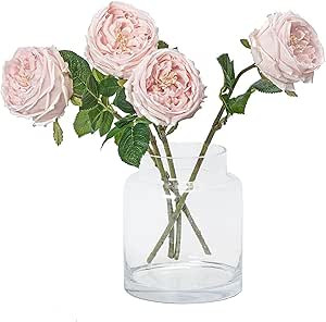 DUYONE Fake Flowers for Decoration Home Decor Real Touch Artificial Flowers Austin Rose Peony Lat... | Amazon (US)