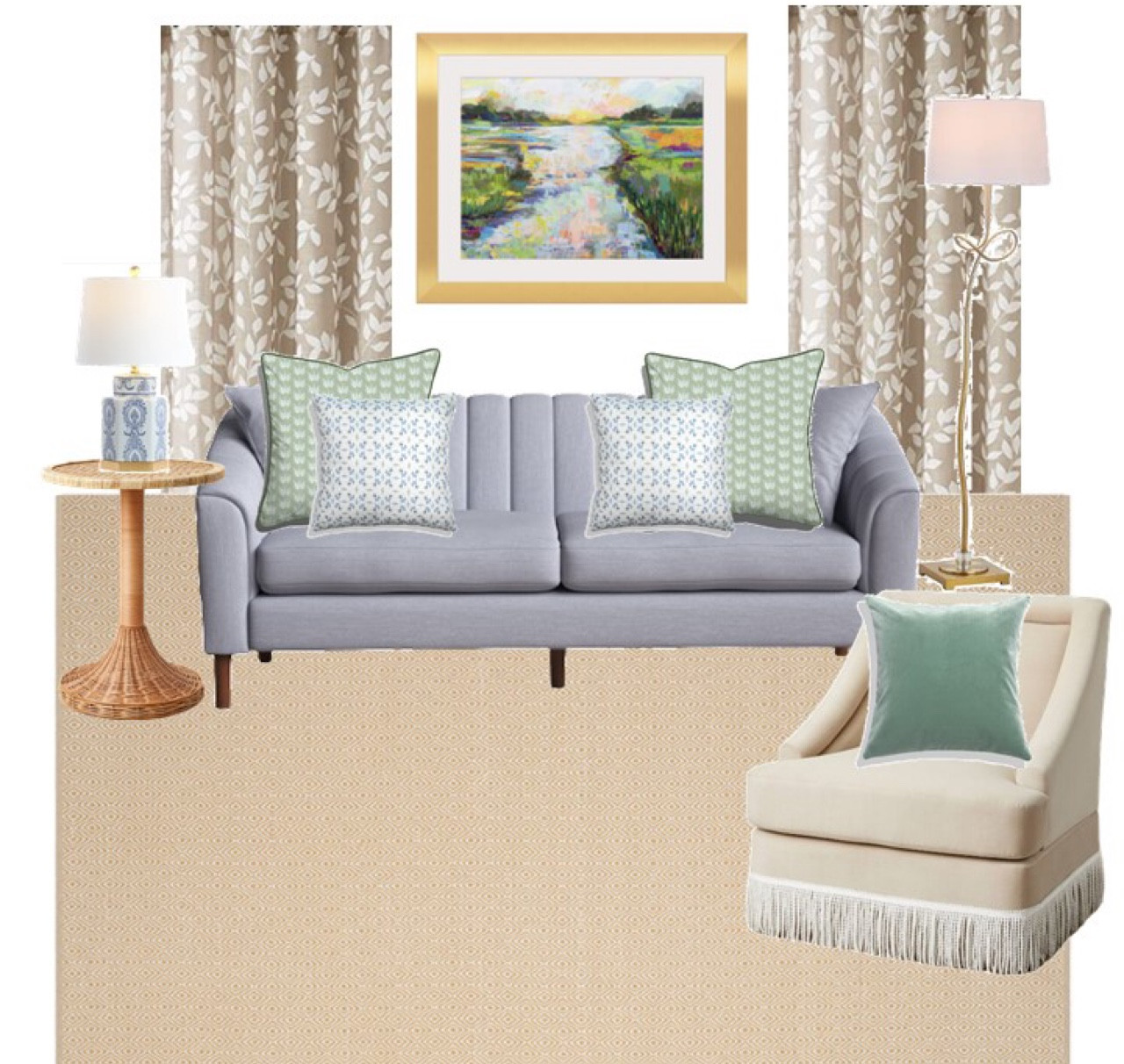New living room refresh with calming blues and greens. Would be beautiful as a sitting room too! #livingroom #livingroomrefresh #greens #blues #homedesign #homedecor 

#LTKunder100 #LTKhome #LTKstyletip
