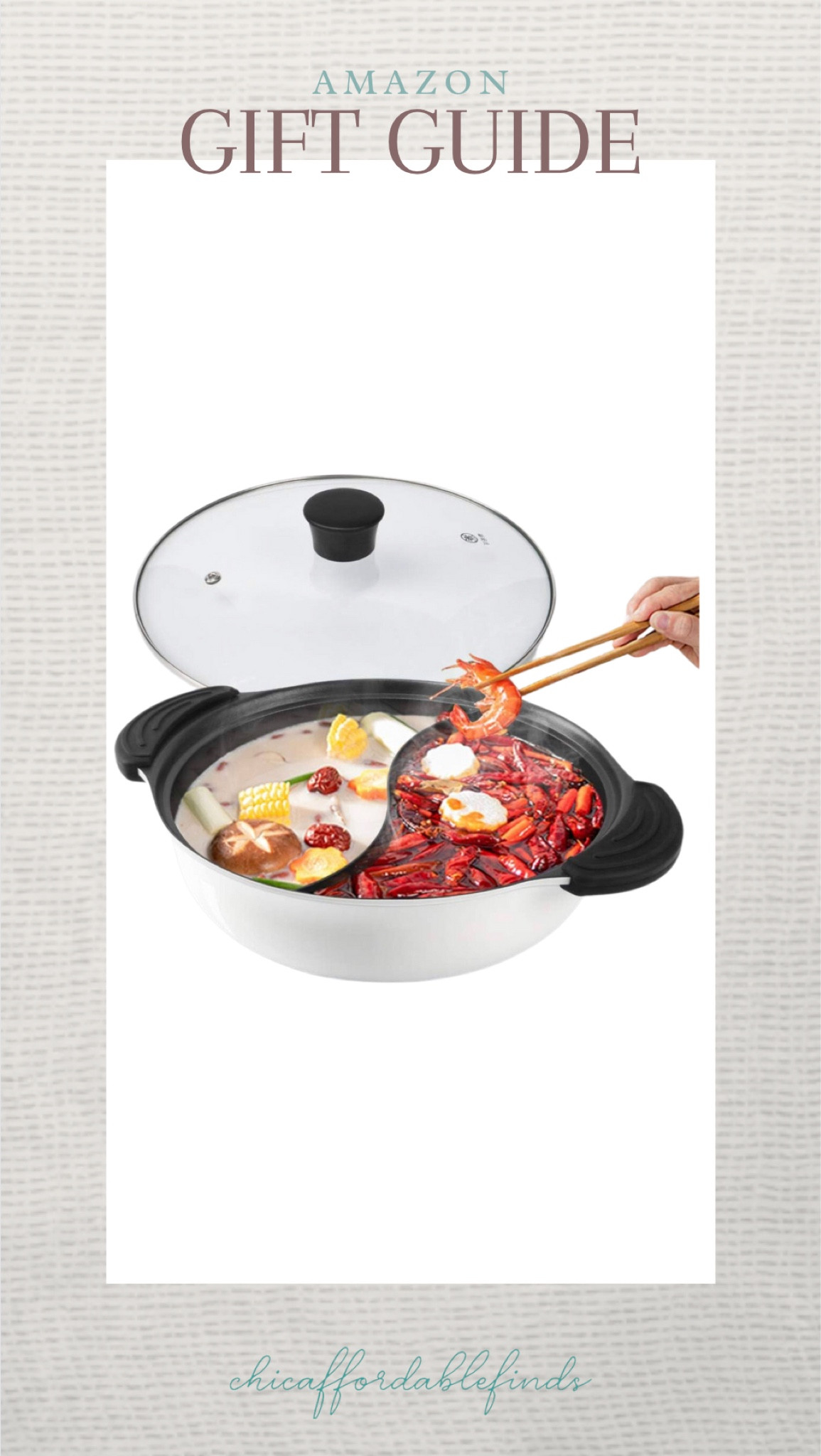 Shop this incredible two sided pot. Whether you like hot pot or just want to have the convenience of not having so many dishes. This is the perfect gift for the chef in the family. 

#LTKGiftGuide #LTKfindsunder50 #LTKhome