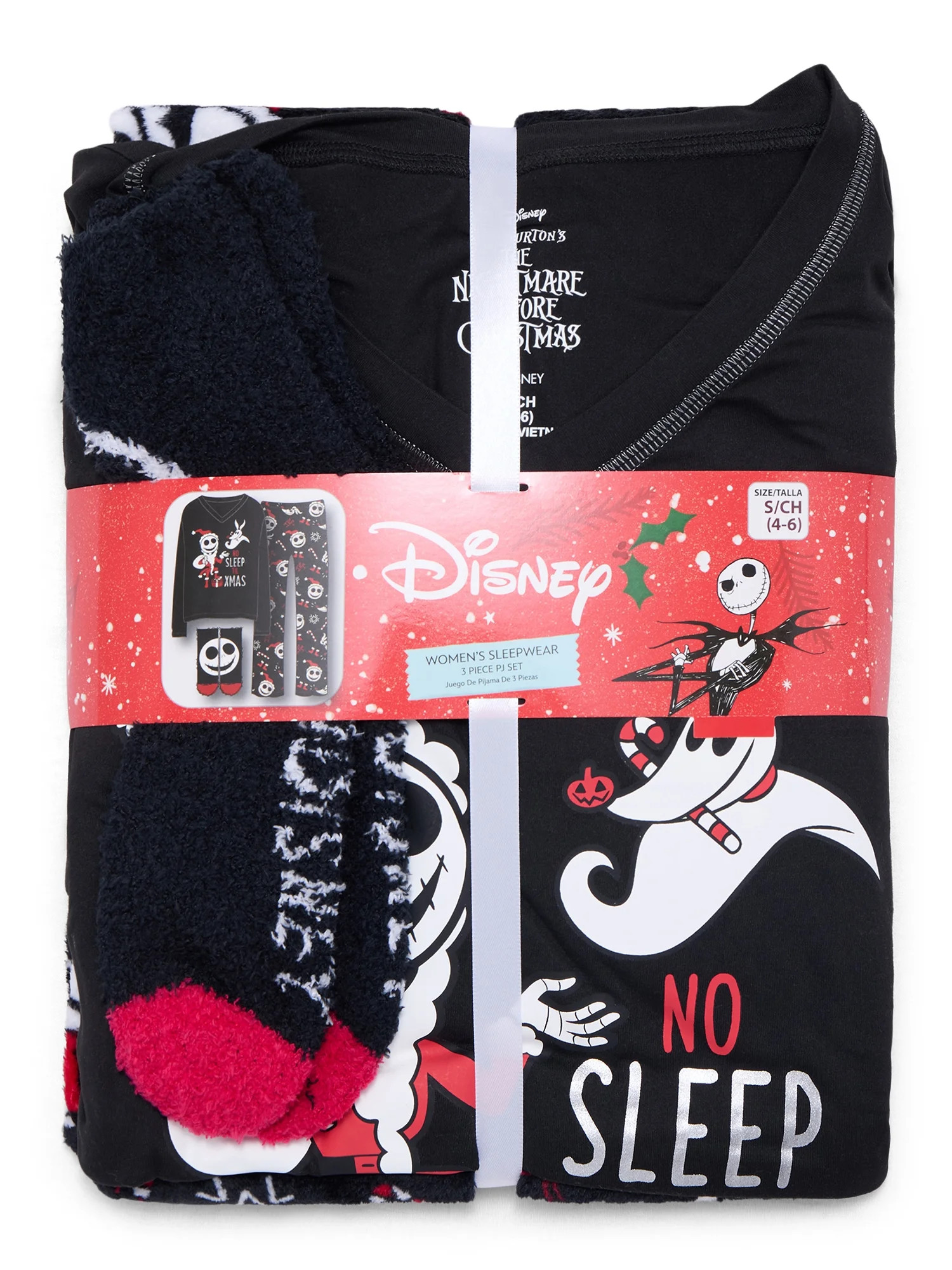 Nightmare Before Christmas Women's and Women’s Plus Top, Pants and Socks Holiday Sleep Gift Set... | Walmart (US)