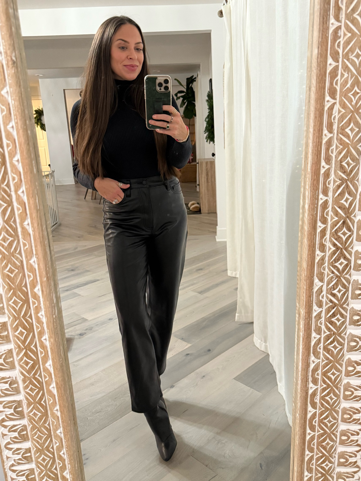 Date night outfit - These vegan leather pants from Aber are sooo comfy! 

winter date night outfit | pleather pants outfit | black turtleneck outfit 

#LTKFindsUnder100 #LTKStyleTip #LTKSaleAlert