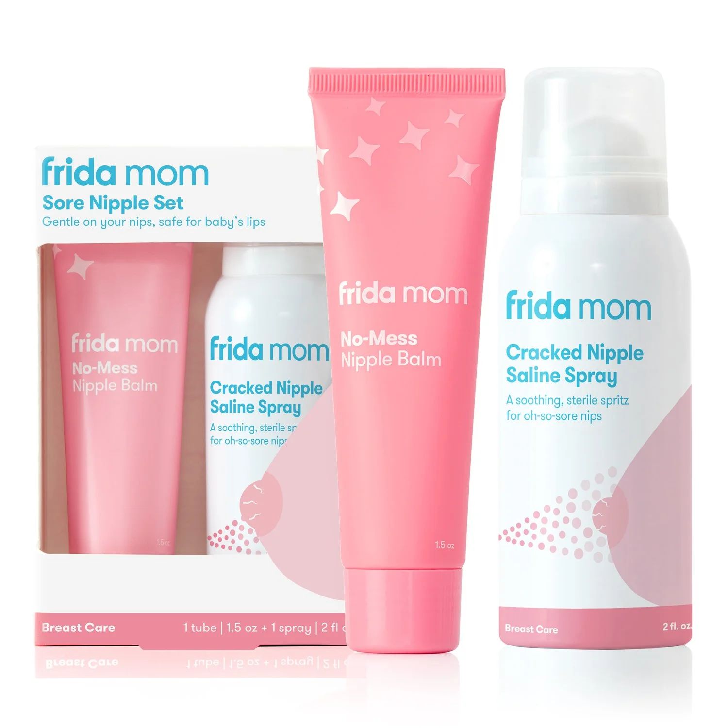 Frida Mom Sore Nipple Set with Soothing Saline Spray and No Mess Nipple Butter, Breastfeeding Rel... | Walmart (US)