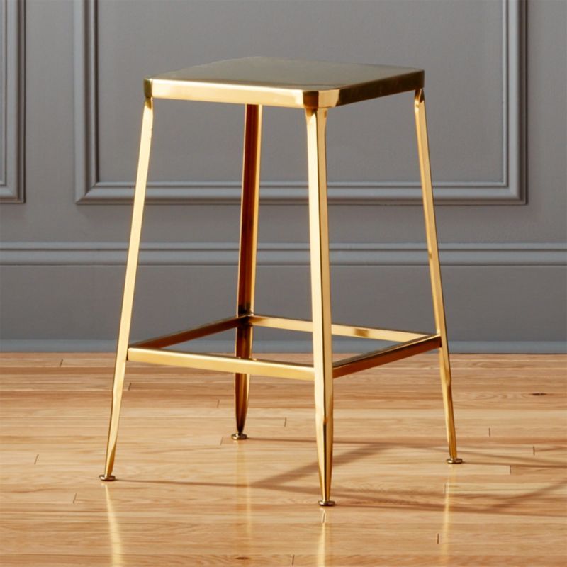 Flint Gold Counter Stool + Reviews | CB2 | CB2