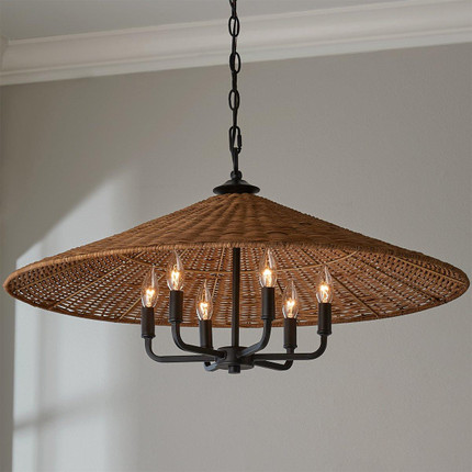 Rattan Shade Chandelier