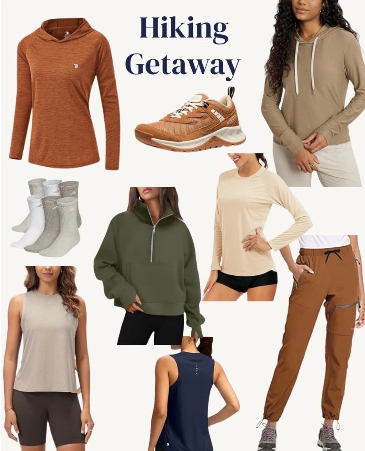Women's hiking outfit ideas with lightweight layers, moisture-wicking tops, hiking joggers, trail running shoes, performance socks, athletic tanks, and comfortable hoodies. These hiking clothes are great for mountain getaways, national park trips, walking trails, outdoor adventures, travel days, and everyday casual wear. Comfortable, breathable activewear for hiking, walking, and exploring.

#LTKActive #LTKTravel #LTKootd