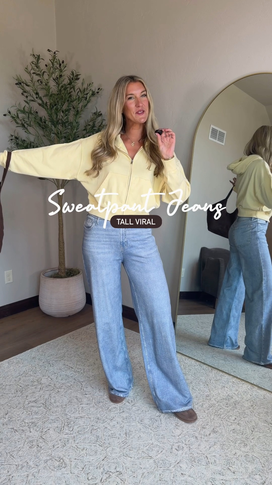 ⚠️⚠️MUST size down one- wearing small tall in pants. True m in top. 

viral, sweatpants, jeans, zip up, comfy pants, wide leg jeans

#LTKTall #LTKSaleAlert #LTKSeasonal