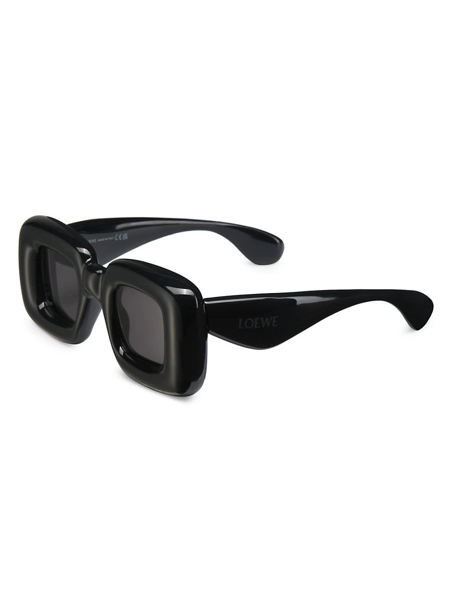 Women's 41MM Square Sunglasses - Shiny Black | Saks Fifth Avenue