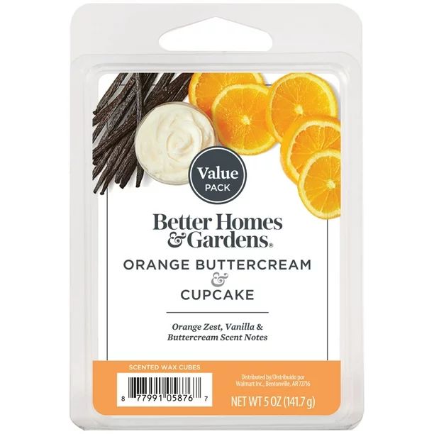 Orange Buttercream Cupcake Scented Wax Melts, Better Homes & Gardens, 5 oz (Value Size) - Walmart... | Walmart (US)