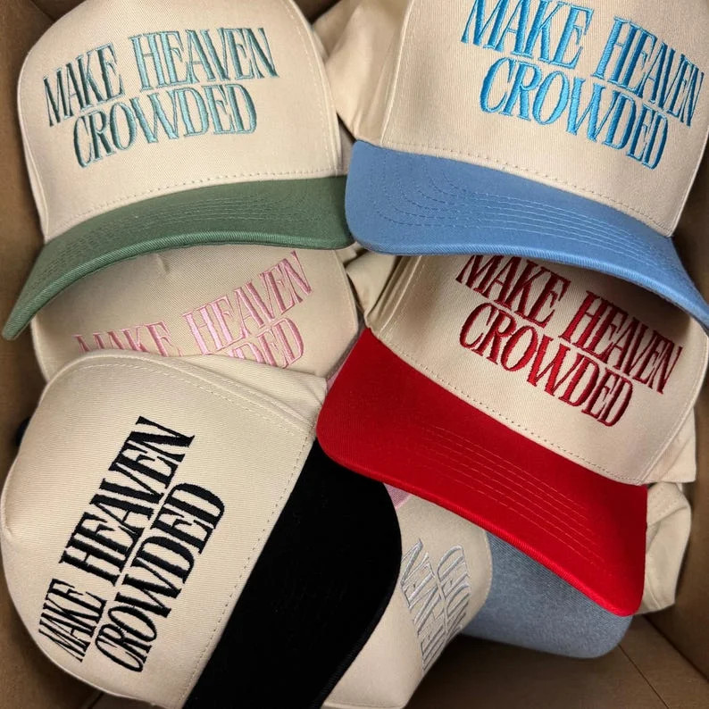 MAKE HEAVEN CROWDED TwoTone Trucker Hat,Embroidered Headwear,Adjustable Snapback,Trucker Cap,Fait... | Walmart (US)