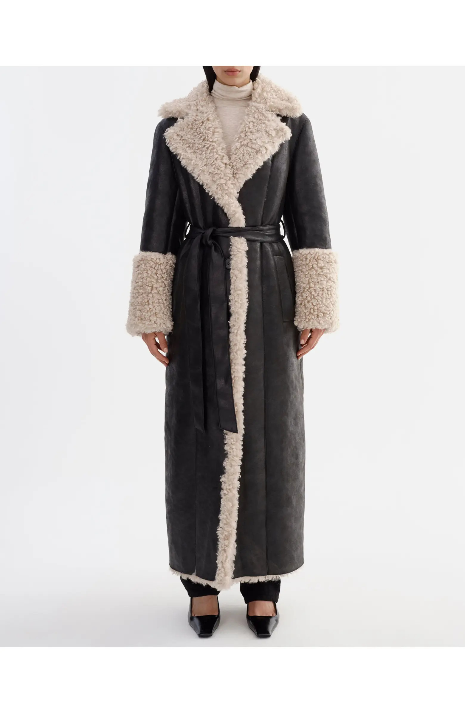 LAMARQUE Polly | Mixed Media Maxi Coat | Nordstrom | Nordstrom